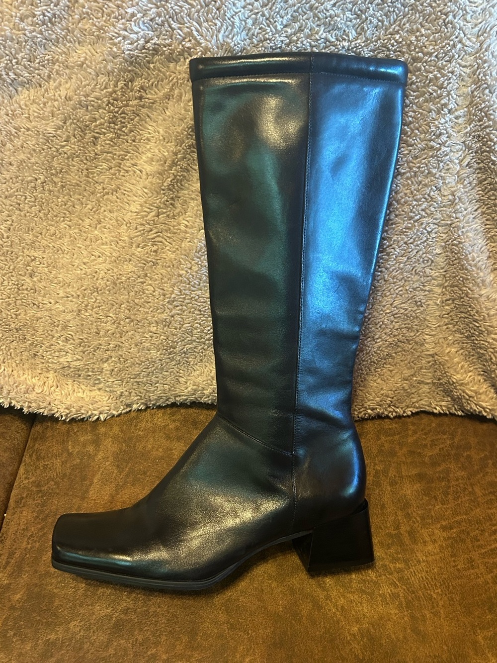 Enzo Angiolini Black Leather Knee High Boots